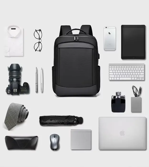 AeroStruct lagani laptop ranac sa više pregrada, crni, izrađen od vodootporne Oxford tkanine