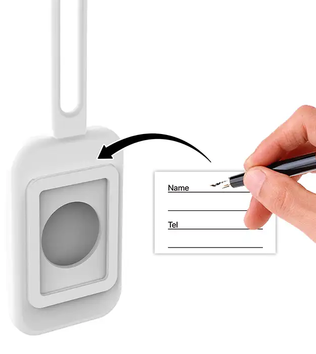 Pametni privesak za prtljag sa Bluetooth trackerom i silikonskim kaišem, crne boje